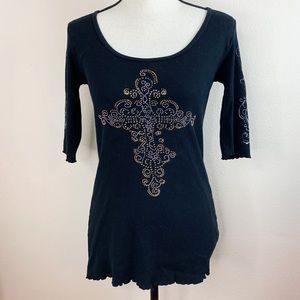 Freedom USA Ribbed Rhinestone Shirt
